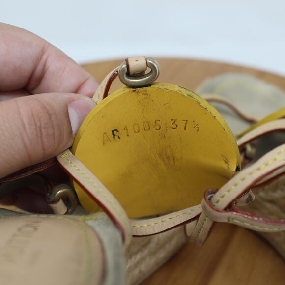 Vintage Louis Vuitton Espadrille Womens 7.5 Wedge Sandals Trunks Bags Collection - Picture 9 of 9